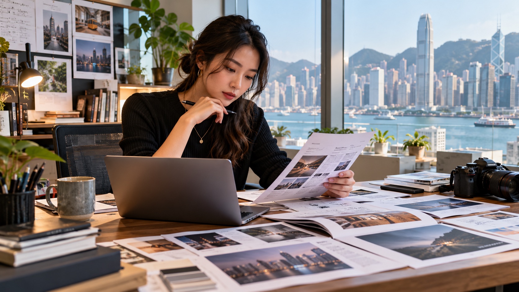 Asian editorial team producing and reviewing a business SEO article